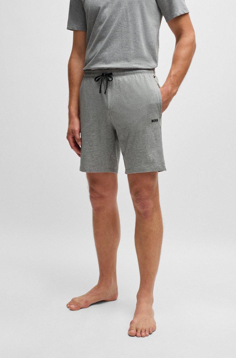 Hugo Boss Shorts de algodón elástico con logo bordado