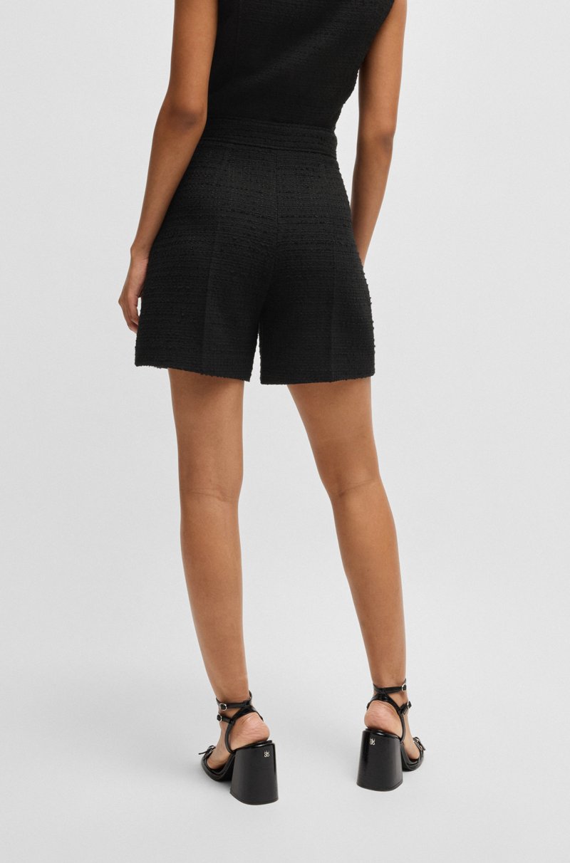 Hugo Boss Shorts De Bouclé Con Botones Con Logo Apilado