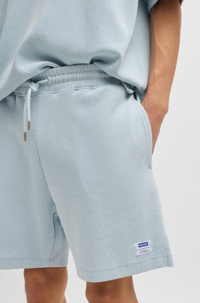 Hugo Boss Shorts De Corte Holgado En Algodón Con Estructura De Rejilla