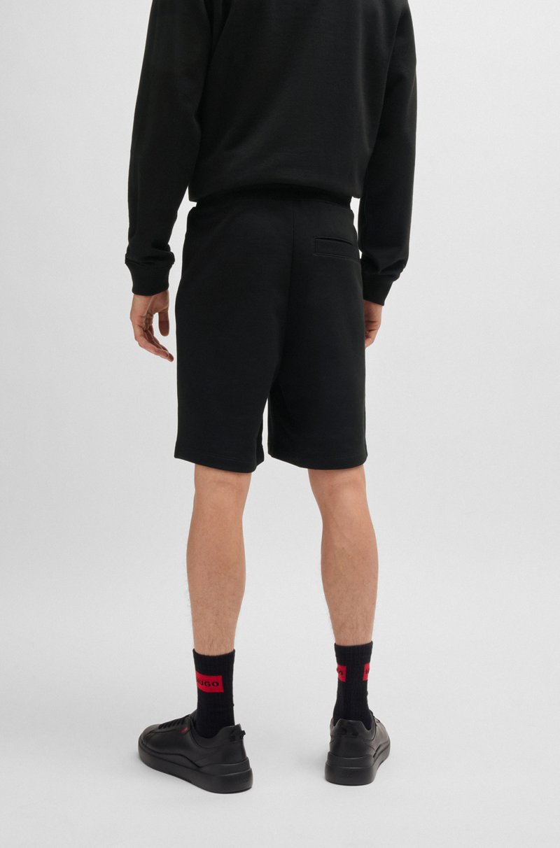 Hugo Boss Shorts De Felpa De Algodón Con Etiqueta Con Logo Roja