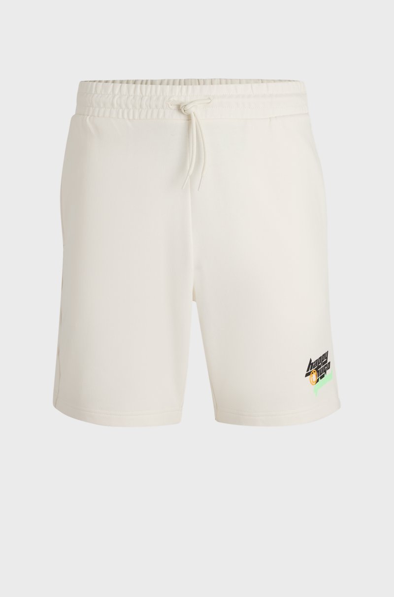 Hugo Boss Shorts de felpa de algodón con logo de Happy HUGO