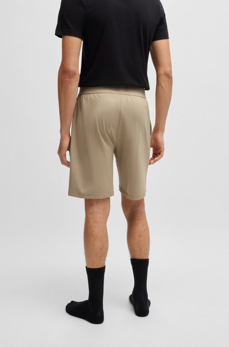 Hugo Boss Shorts De Felpa De Algodón Con Logo Estampado