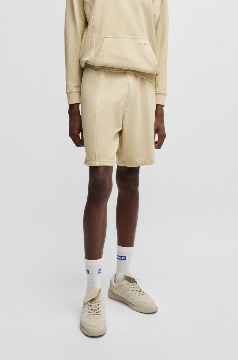 Hugo Boss Shorts de felpa de algodón con ojales vintage