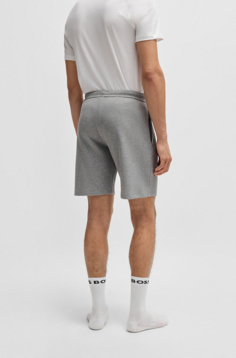 Hugo Boss Shorts De Pijama Con Estructura De Rejilla Y Logo Bordado