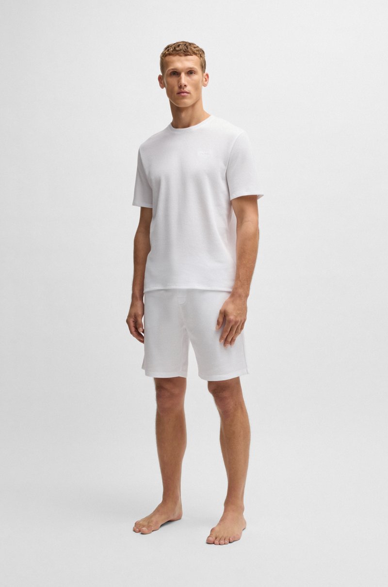 Hugo Boss Shorts De Pijama Con Estructura De Rejilla Y Logo Bordado