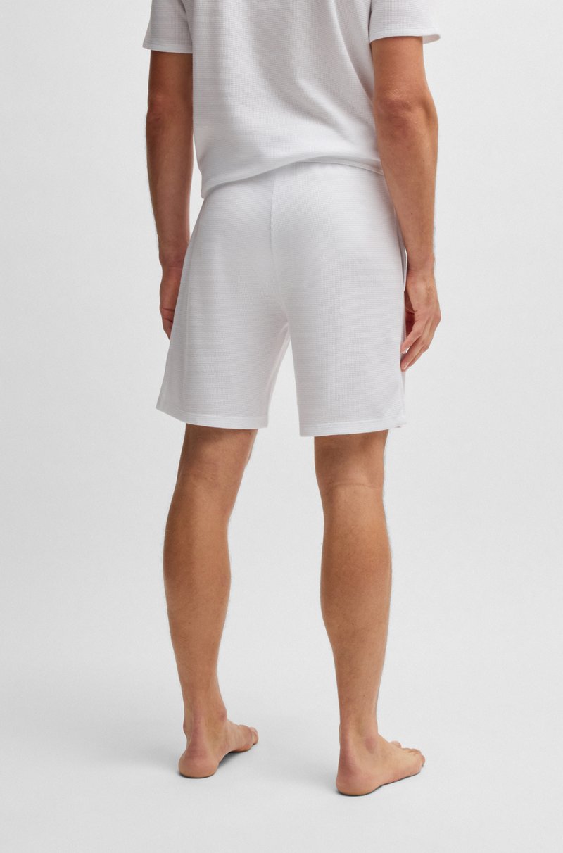Hugo Boss Shorts De Pijama Con Estructura De Rejilla Y Logo Bordado