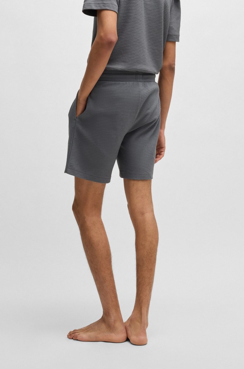 Hugo Boss Shorts De Pijama Con Estructura De Rejilla Y Logo Bordado