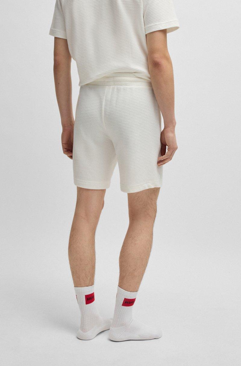 Hugo Boss Shorts De Pijama Con Estructura De Rejilla Y Logo Bordado