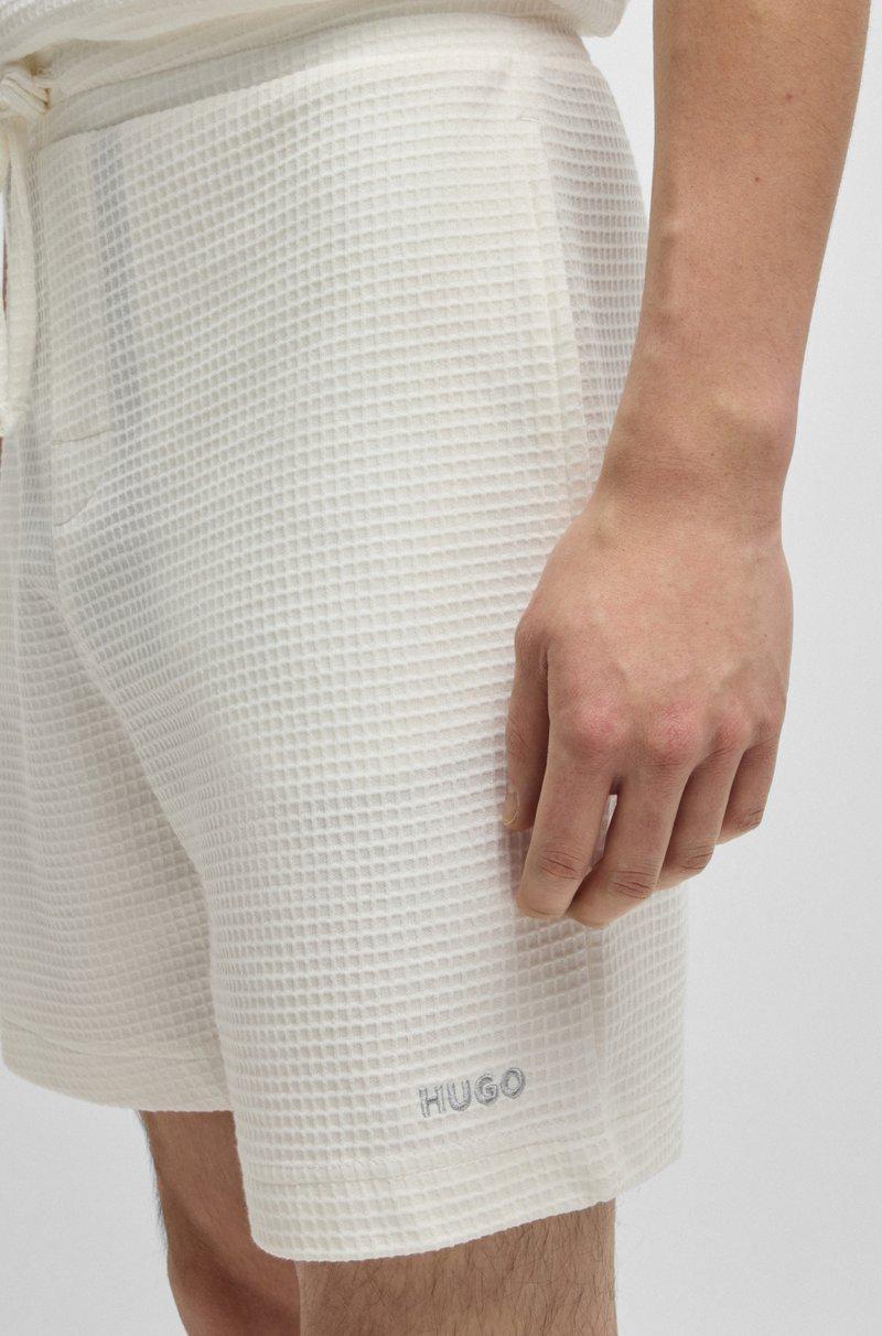 Hugo Boss Shorts De Pijama Con Estructura De Rejilla Y Logo Bordado