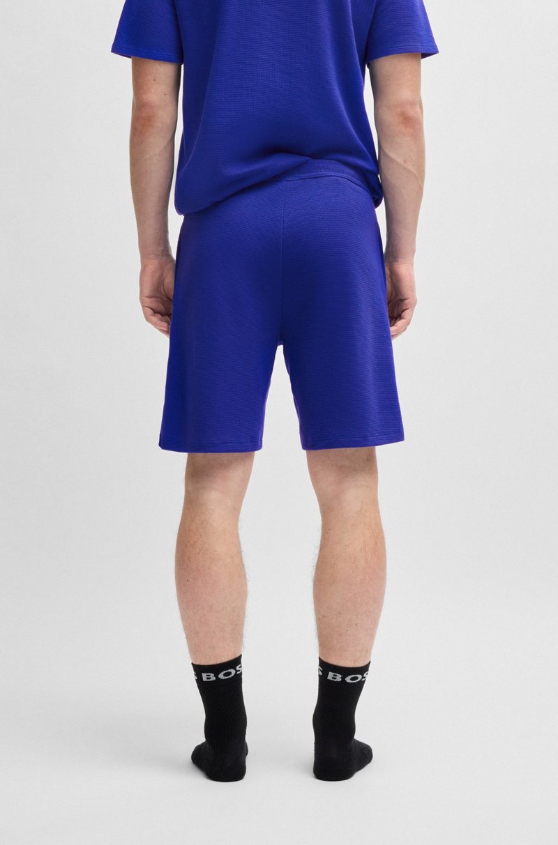 Hugo Boss Shorts De Pijama Con Estructura De Rejilla Y Logo Bordado