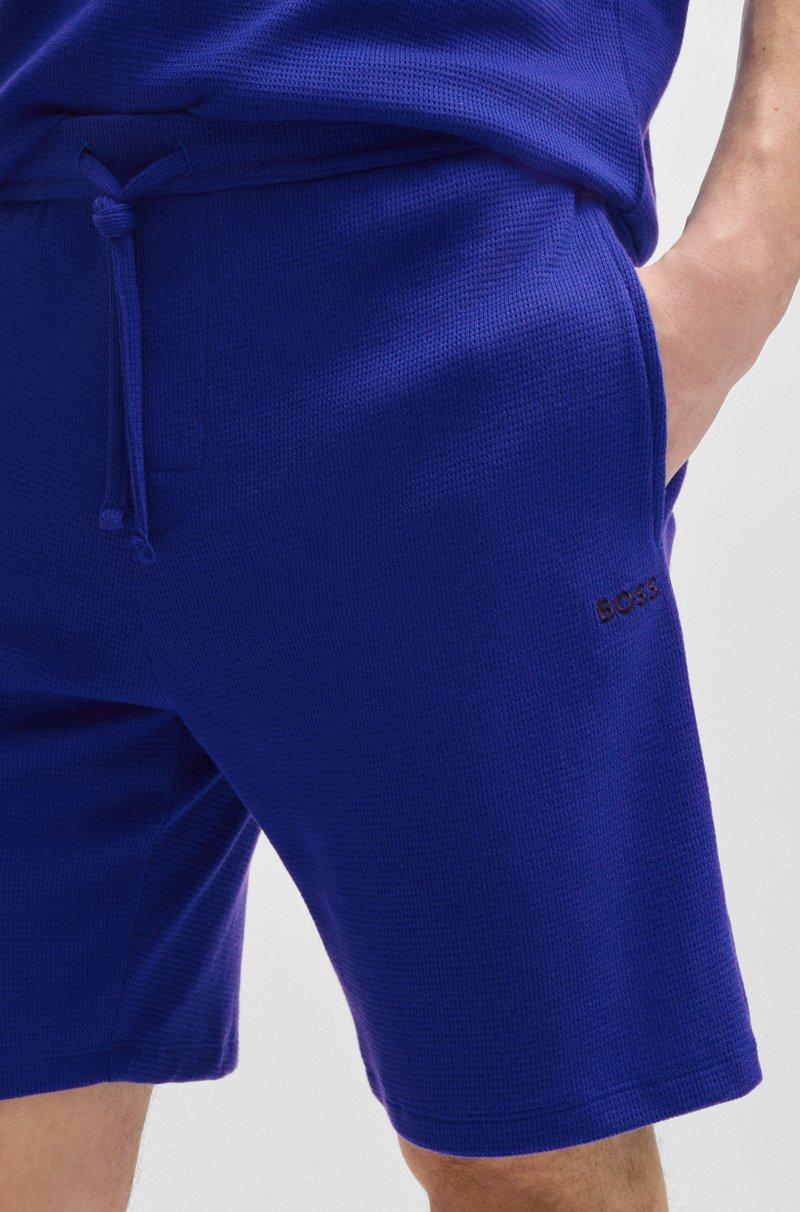 Hugo Boss Shorts De Pijama Con Estructura De Rejilla Y Logo Bordado