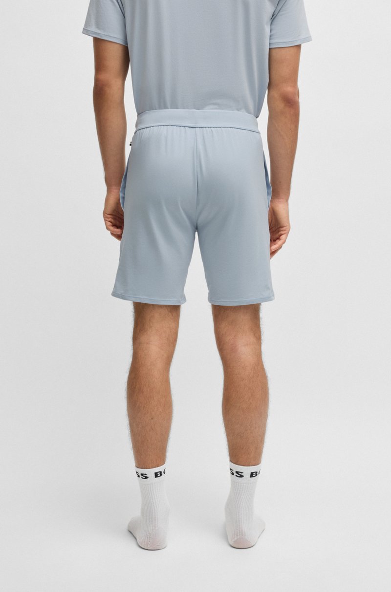 Hugo Boss Shorts De Pijama De Algodón Elástico Con Logo Estampado