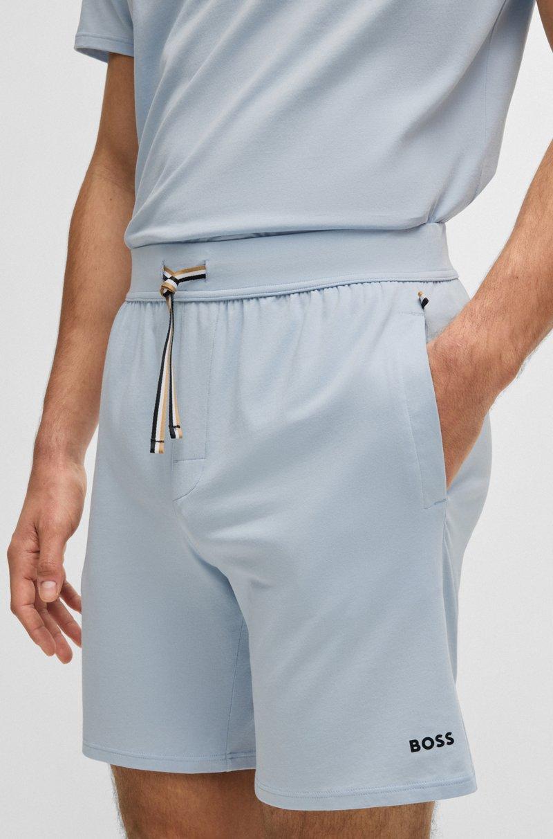Hugo Boss Shorts De Pijama De Algodón Elástico Con Logo Estampado
