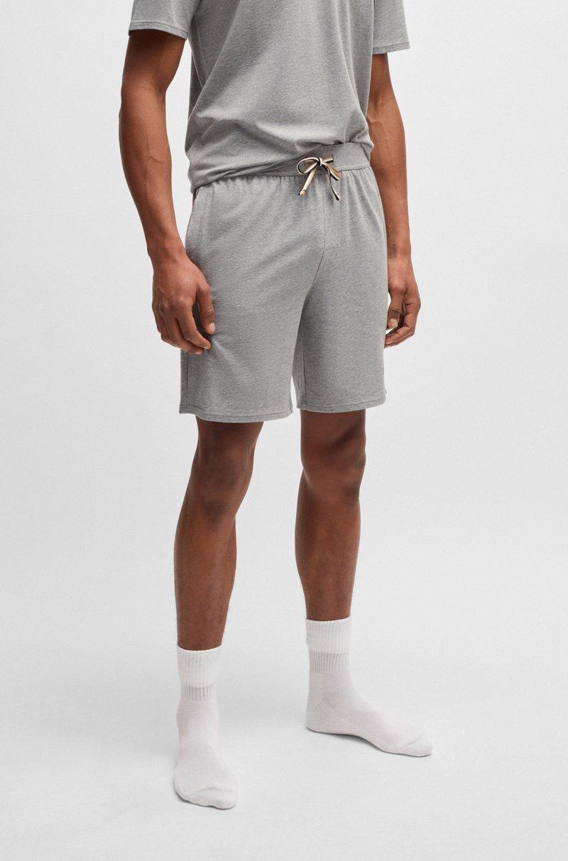Hugo Boss Shorts de pijama de algodón elástico con logo estampado