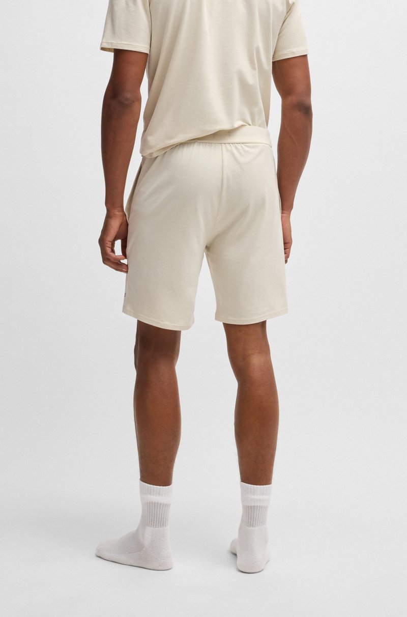Hugo Boss Shorts De Pijama De Algodón Elástico Con Logo Estampado