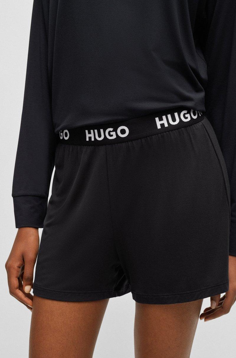 Hugo Boss Shorts De Pijama En Punto Elástico Con Logo En La Cintura