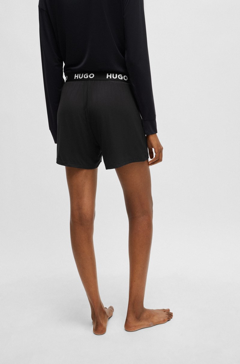 Hugo Boss Shorts De Pijama En Punto Elástico Con Logo En La Cintura