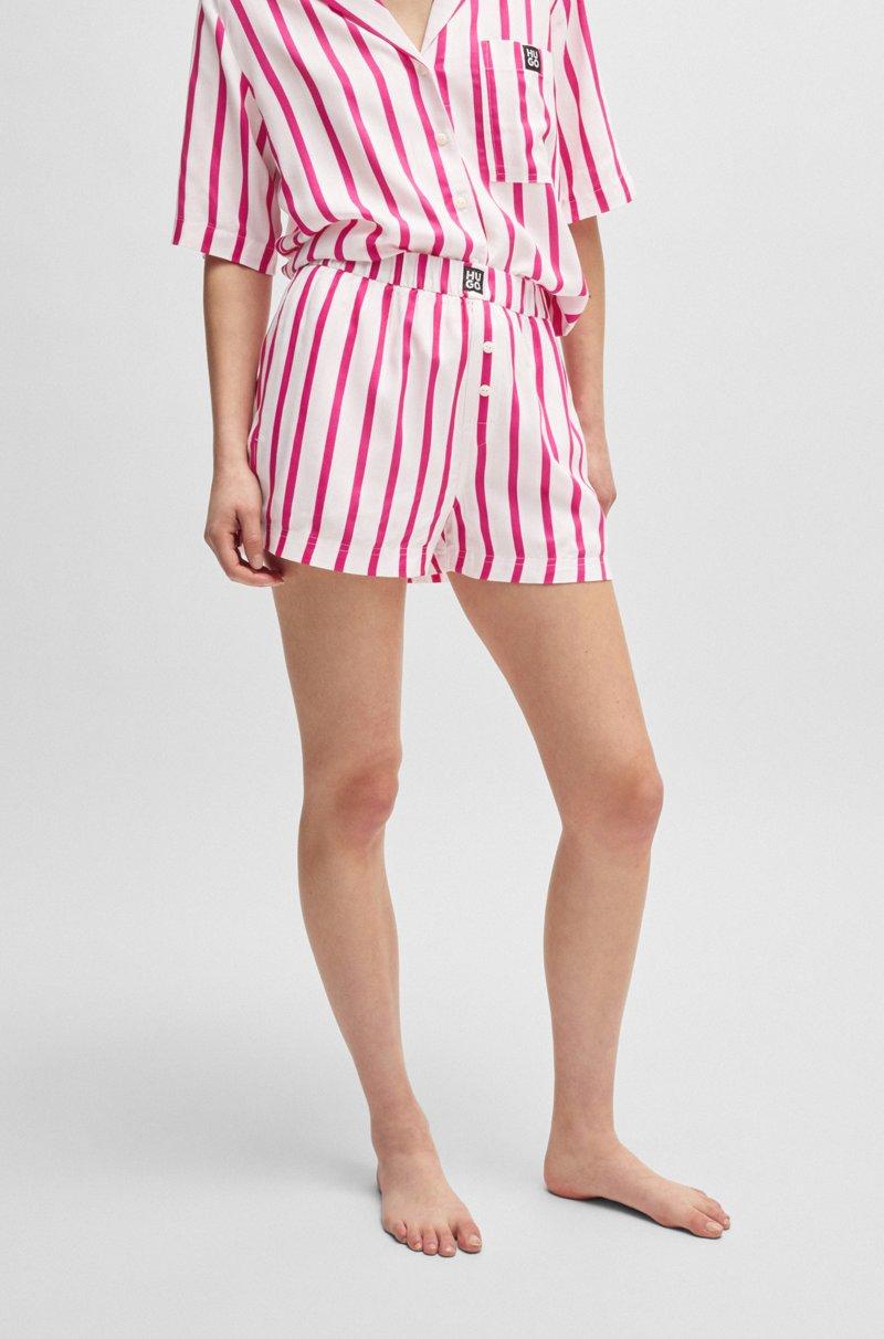 Hugo Boss Shorts de pijama en sarga con rayas de jacquard