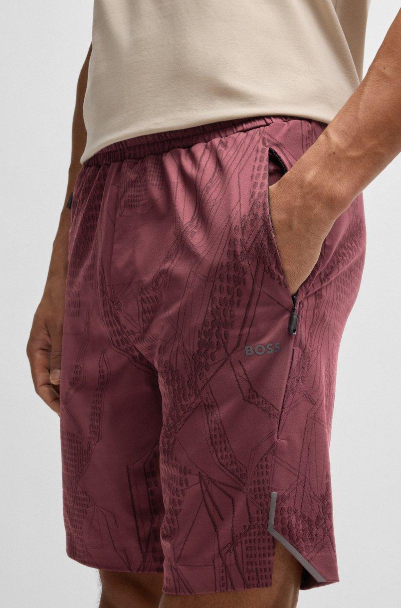 Hugo Boss Shorts De Tejido Multielástico Con Estampado Activo