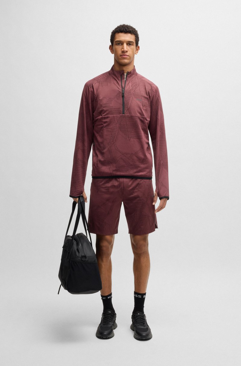 Hugo Boss Shorts De Tejido Multielástico Con Estampado Activo