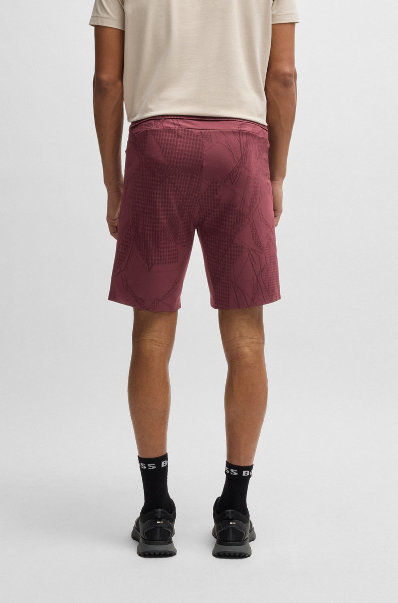 Hugo Boss Shorts De Tejido Multielástico Con Estampado Activo