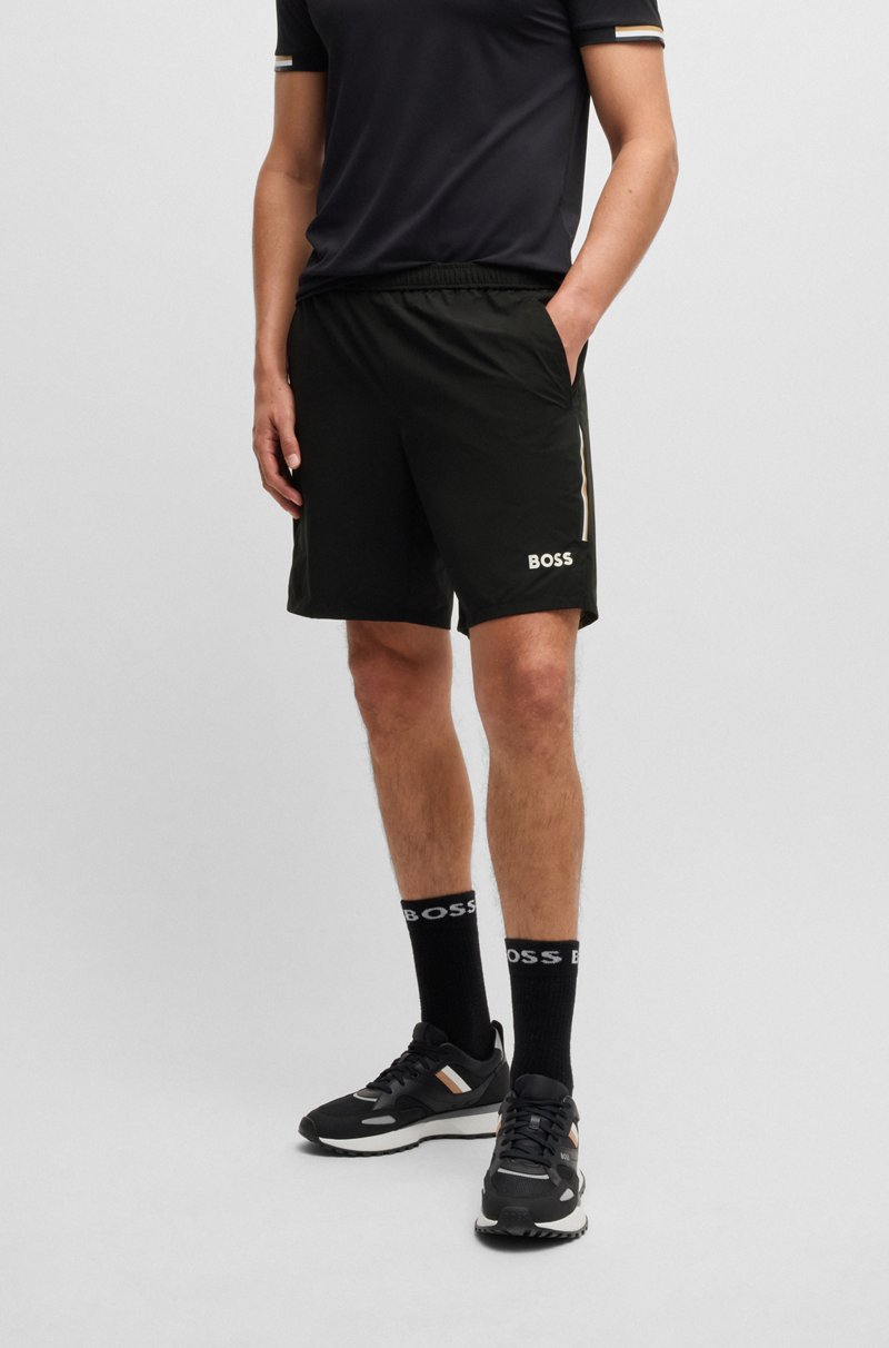 Hugo Boss Shorts de tenis activos en tejido multielástico