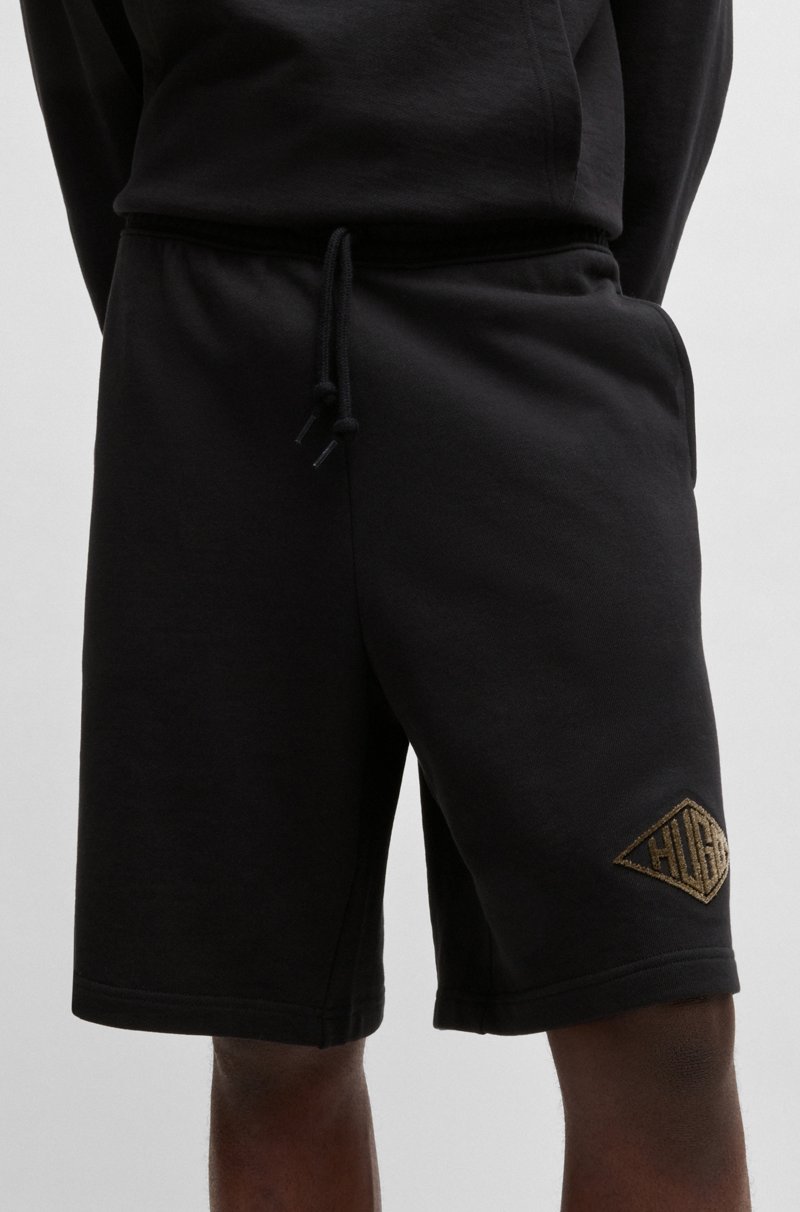 Hugo Boss Shorts En Felpa De Algodón Con Logo Bordado