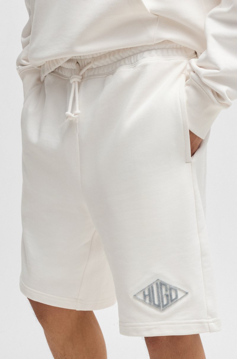 Hugo Boss Shorts En Felpa De Algodón Con Logo Bordado