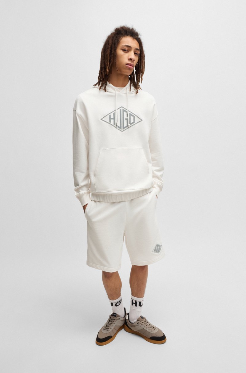 Hugo Boss Shorts En Felpa De Algodón Con Logo Bordado