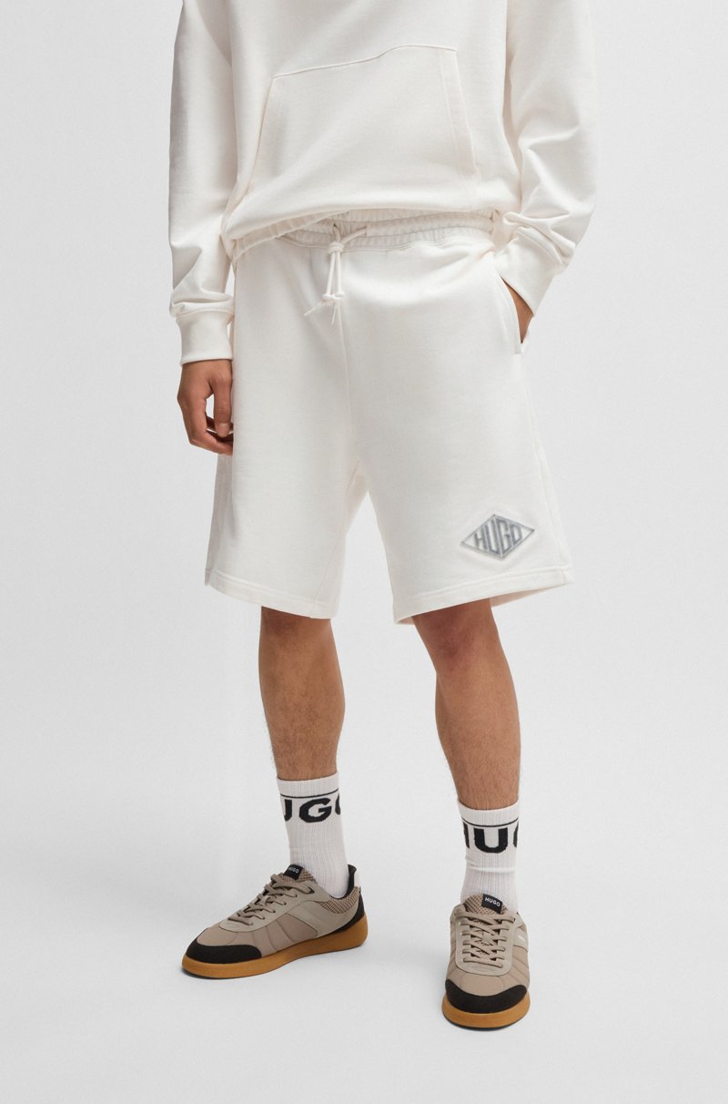 Hugo Boss Shorts en felpa de algodón con logo bordado