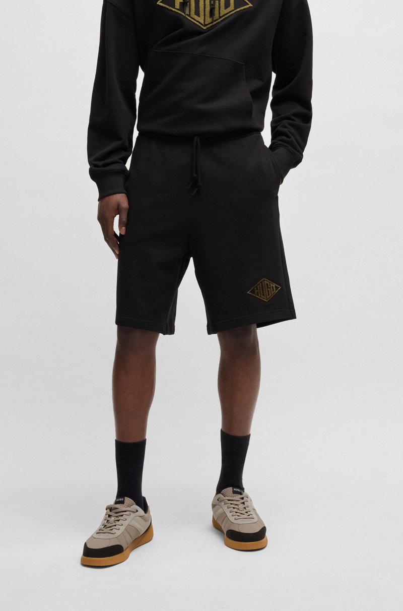 Hugo Boss Shorts en felpa de algodón con logo bordado