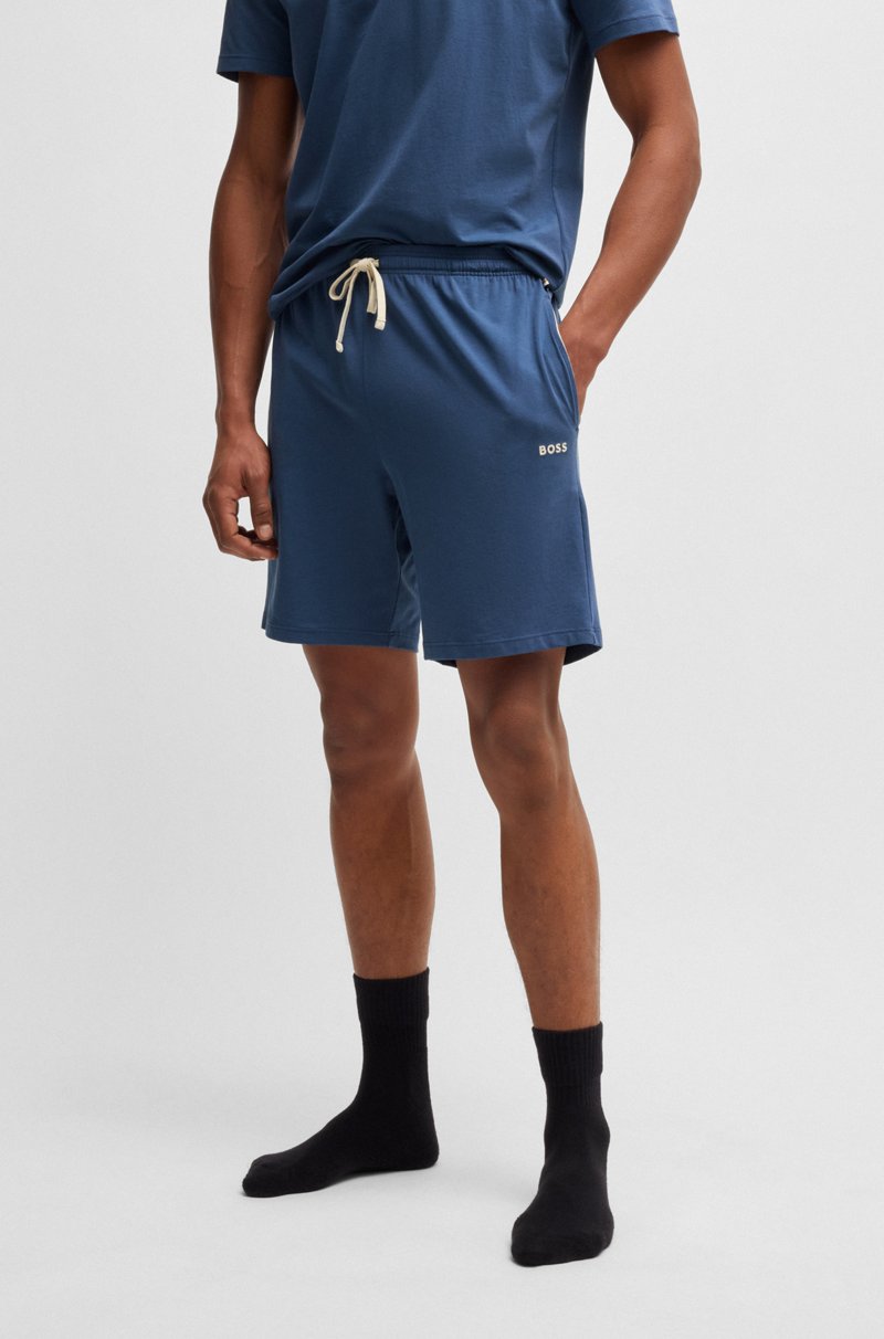 Hugo Boss Shorts en punto de algodón elástico con logo bordado