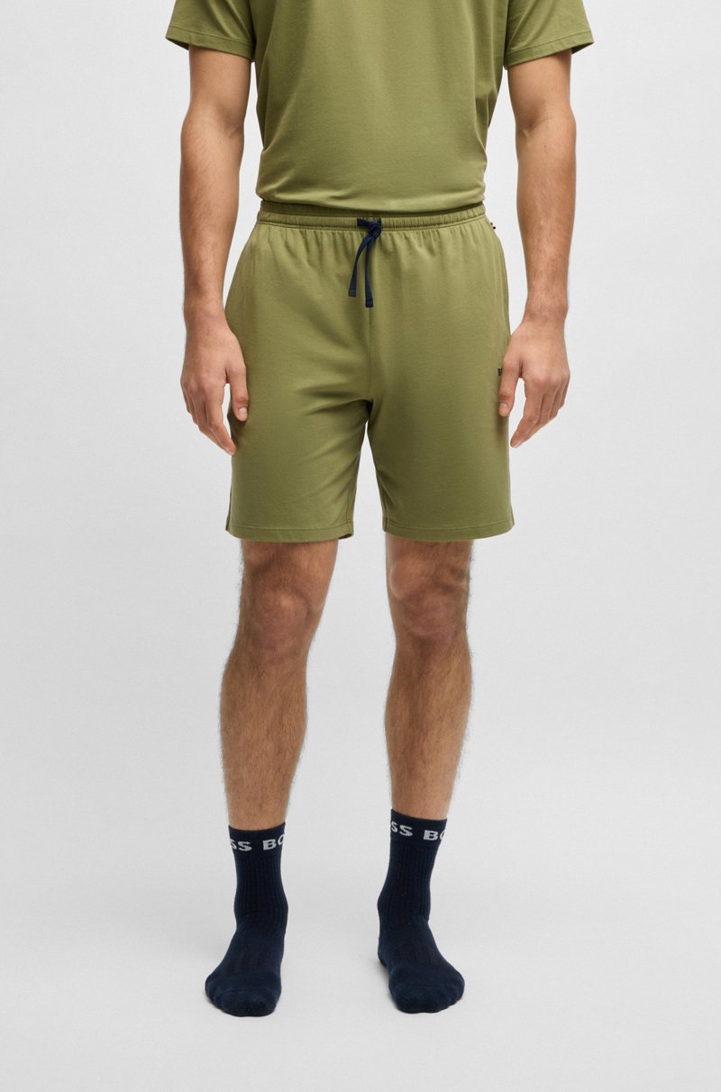 Hugo Boss Shorts en punto de algodón elástico con logo bordado
