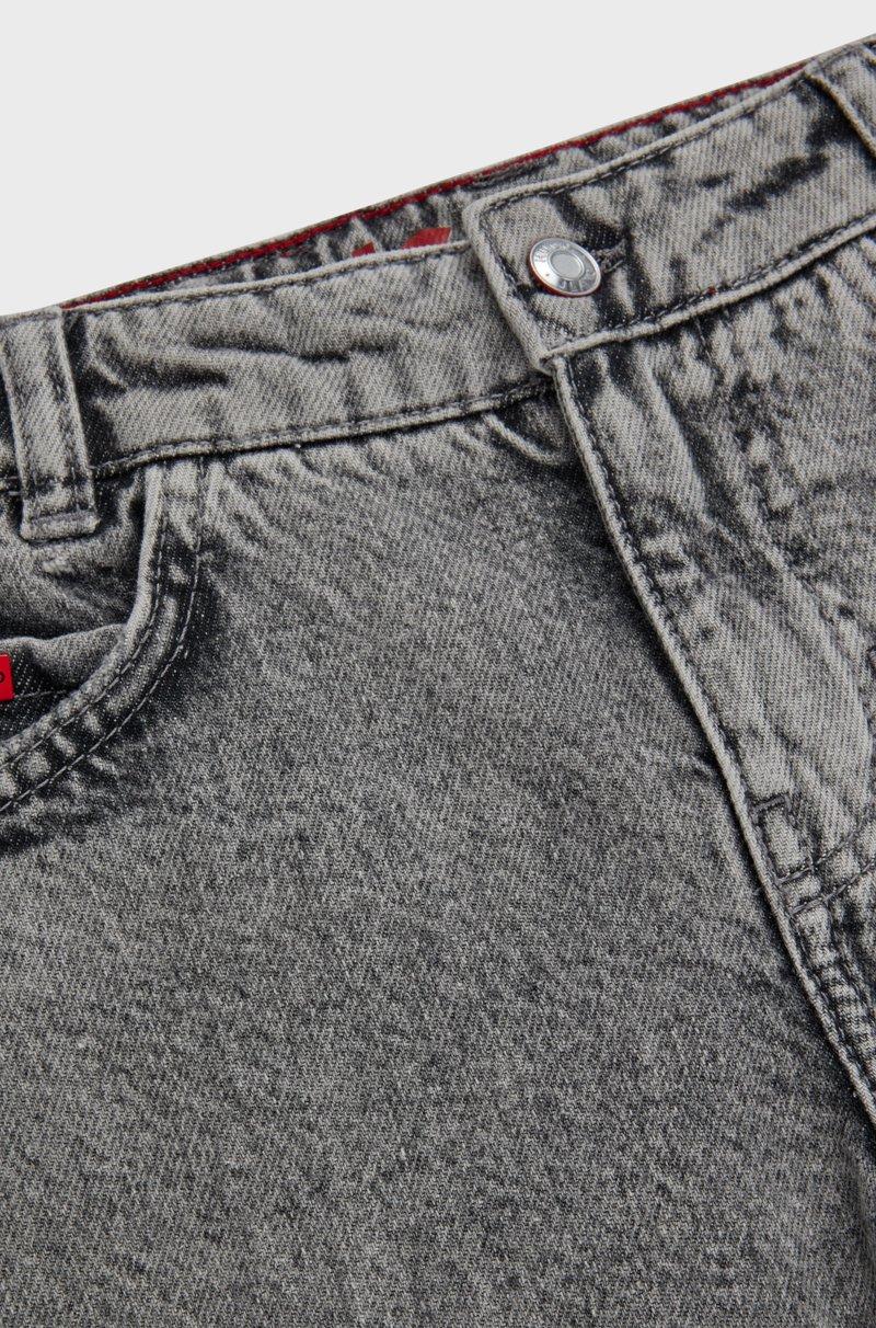Hugo Boss Shorts Holgados Para Niños En Denim De Algodón Gris