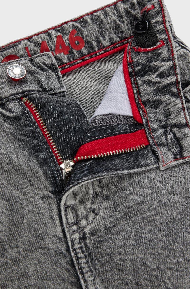 Hugo Boss Shorts Holgados Para Niños En Denim De Algodón Gris