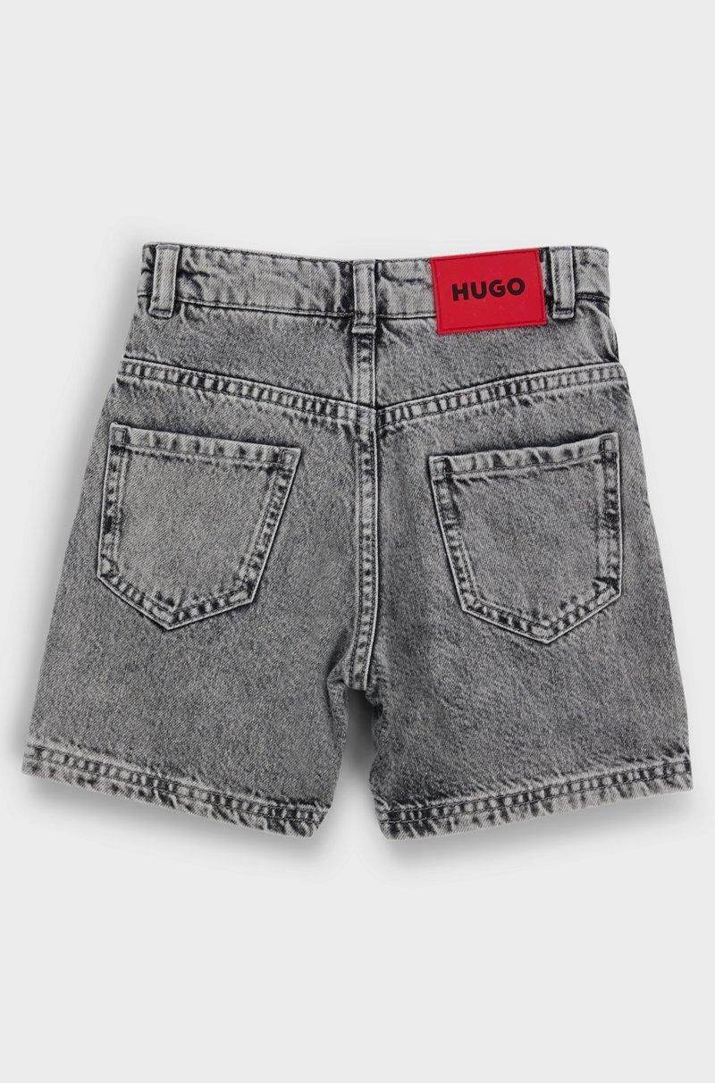 Hugo Boss Shorts Holgados Para Niños En Denim De Algodón Gris