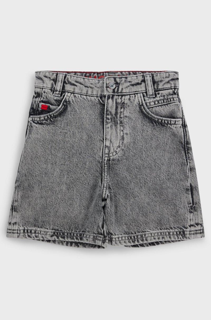 Hugo Boss Shorts holgados para niños en denim de algodón gris