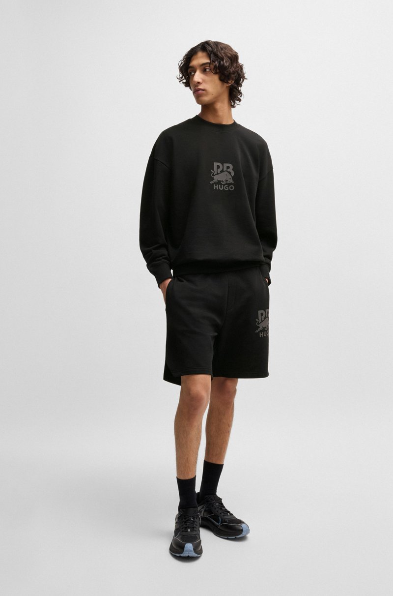 Hugo Boss Shorts HUGO X RB En Felpa De Algodón Con Logo En Carbono Sutil