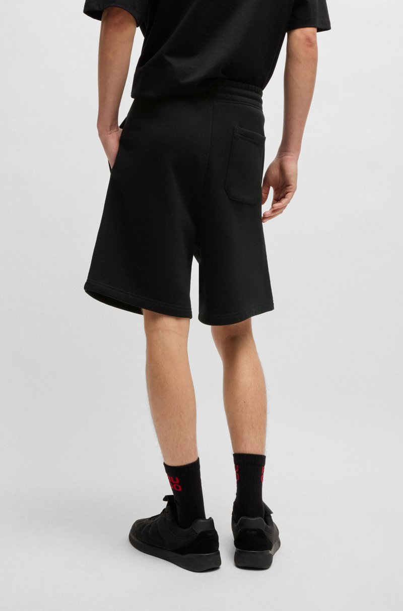 Hugo Boss Shorts Loose Fit En Felpa De Algodón Con Logo Estampado