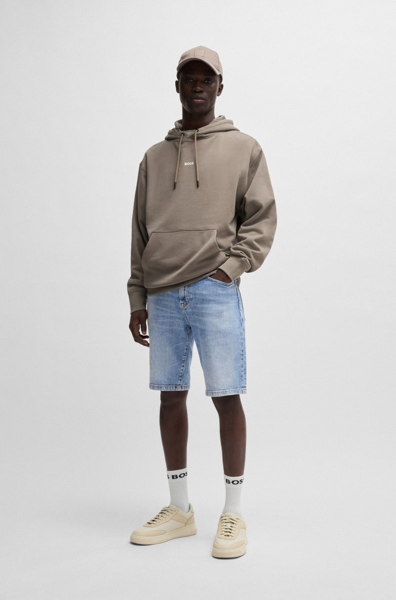 Hugo Boss Shorts Maine Regular Fit En Cómodo Denim Elástico Azul