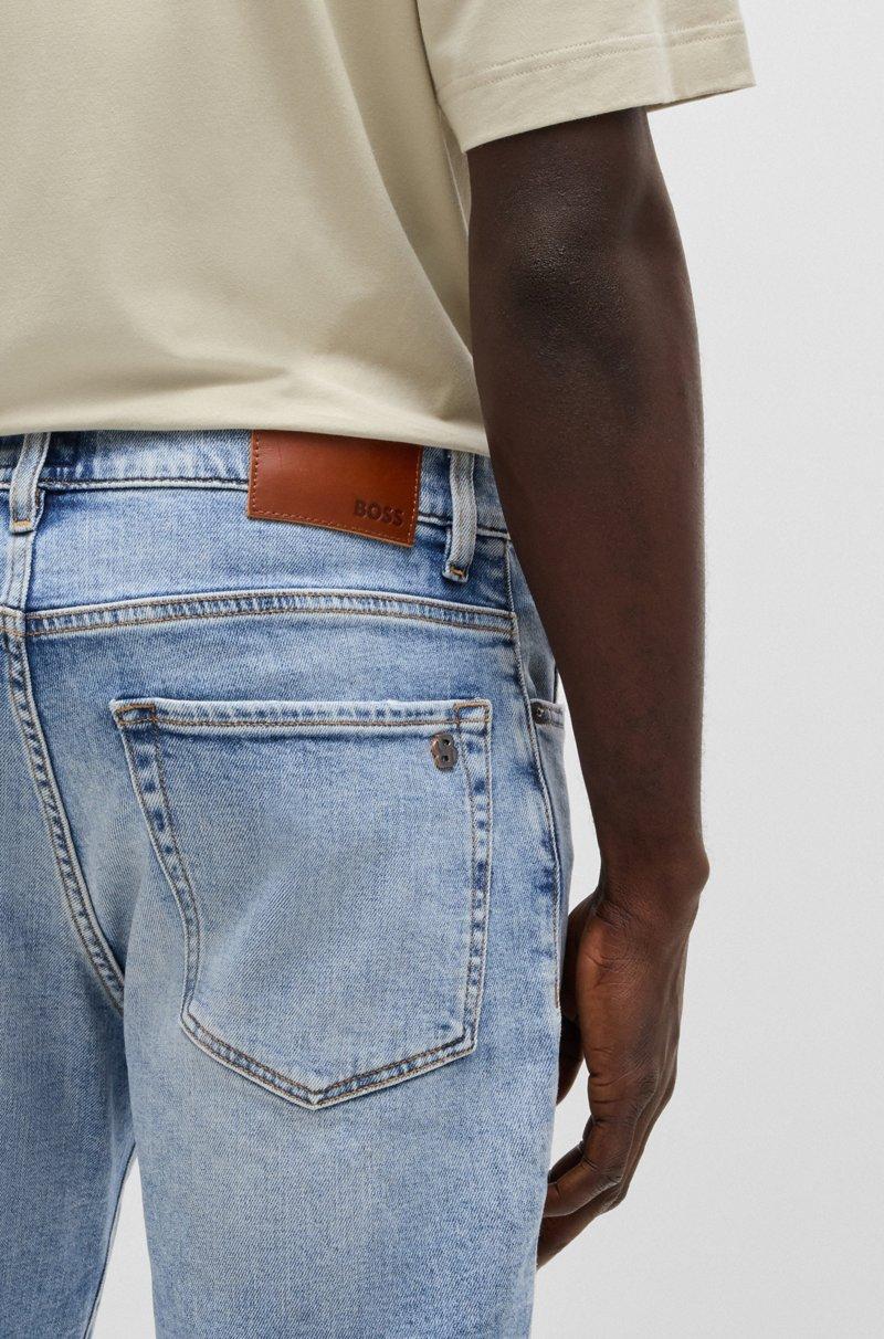 Hugo Boss Shorts Maine Regular Fit En Cómodo Denim Elástico Azul