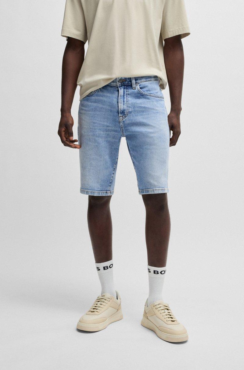 Hugo Boss Shorts Maine regular fit en cómodo denim elástico azul