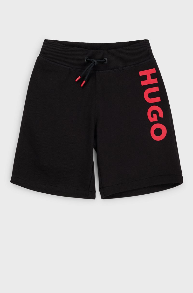 Hugo Boss Shorts Para Niños En Algodón Con Logo Estampado