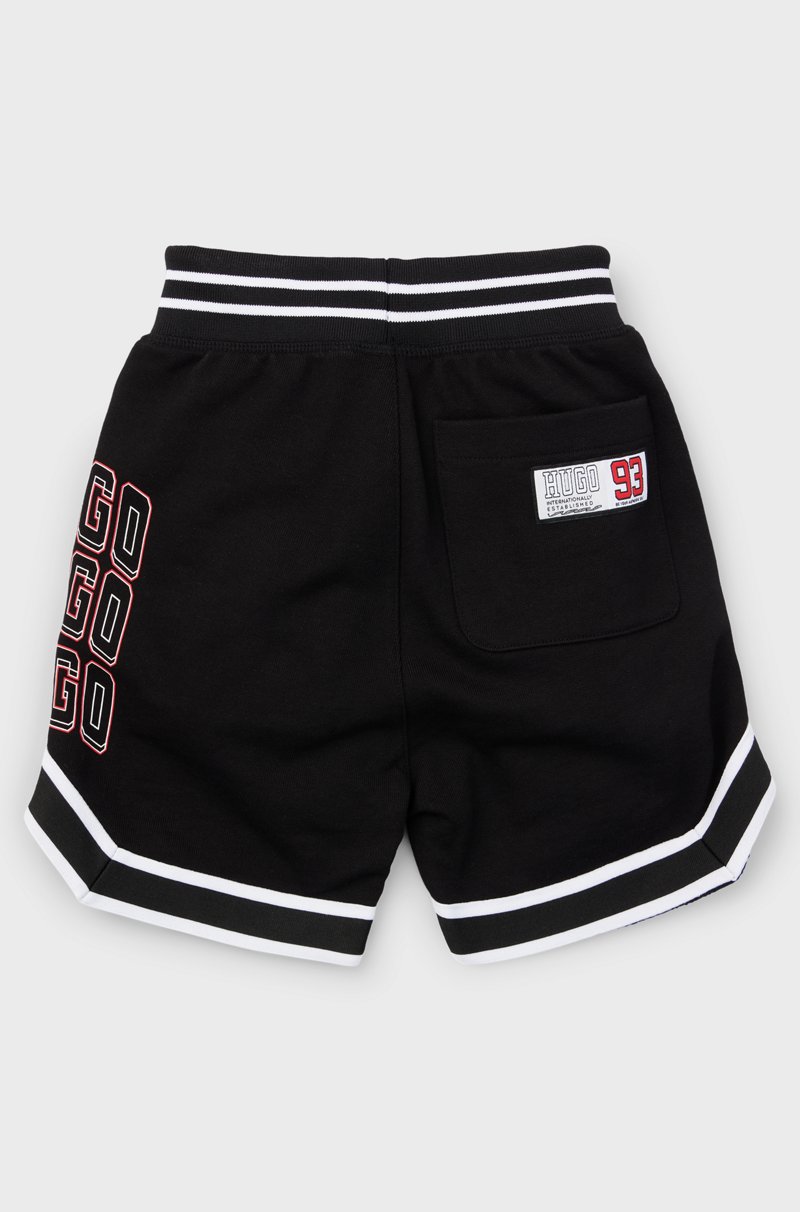 Hugo Boss Shorts Para Niños En Algodón Con Mezcla De Diferentes Logos