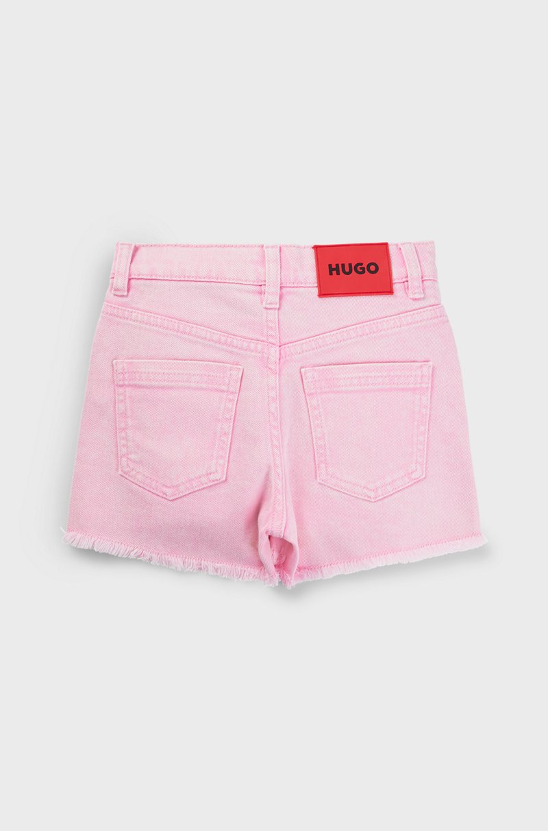 Hugo Boss Shorts Para Niños En Denim Elástico Con Costuras Inspiradas En Los Wésterns