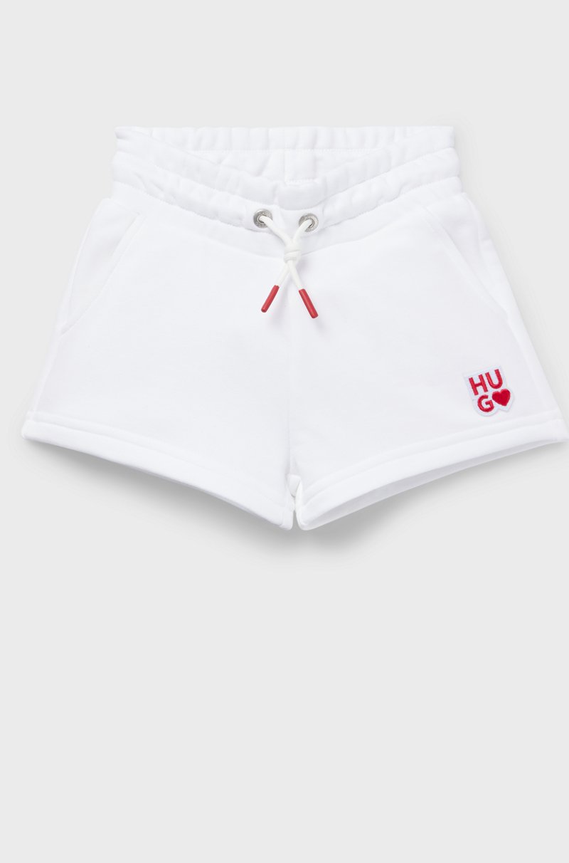 Hugo Boss Shorts para niños en felpa de rizo con detalles de logo