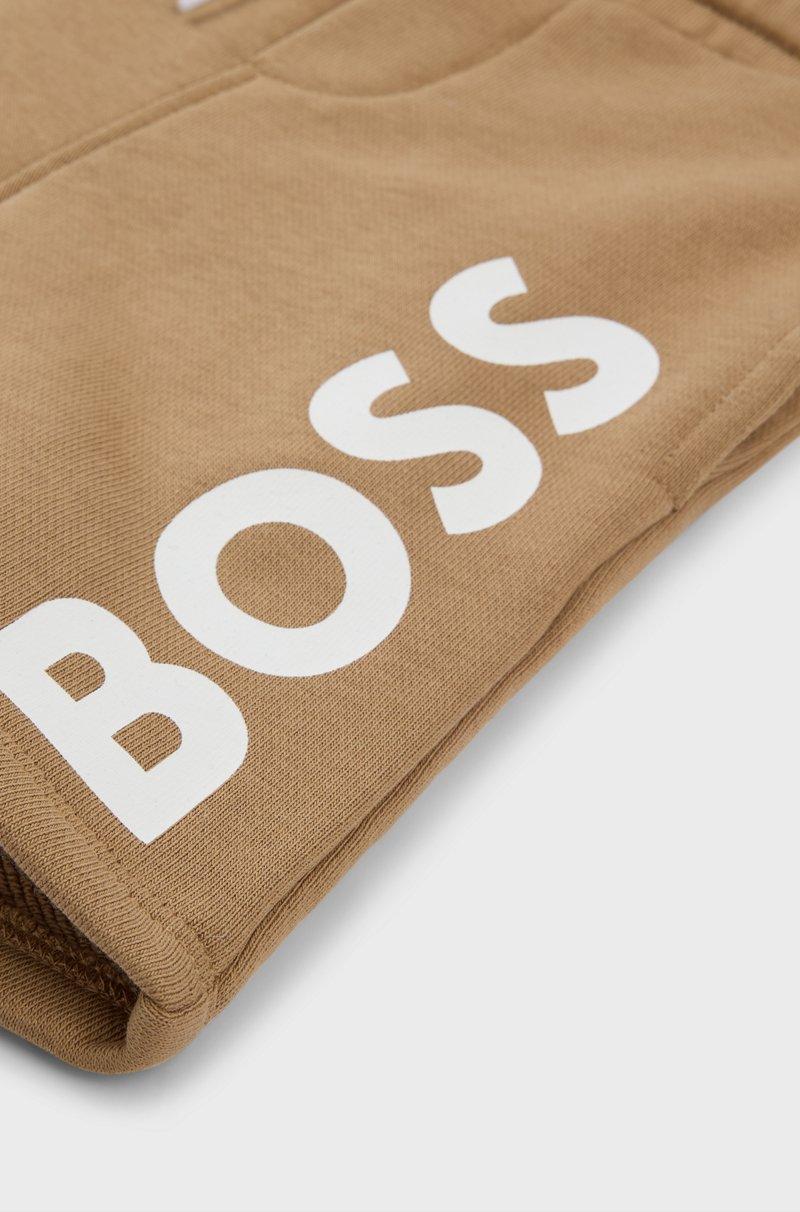 Hugo Boss Shorts Para Niños En Forro Polar Con Logo Estampado Vertical