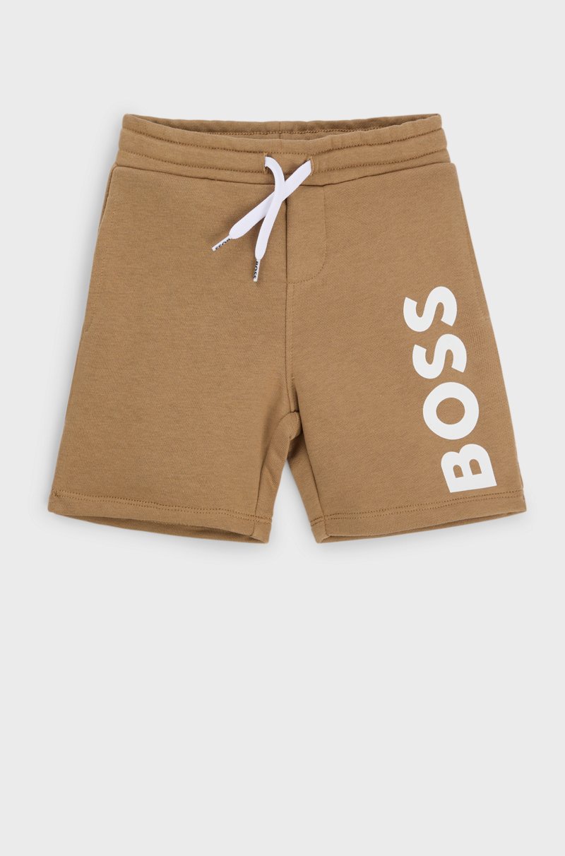 Hugo Boss Shorts para niños en forro polar con logo estampado vertical