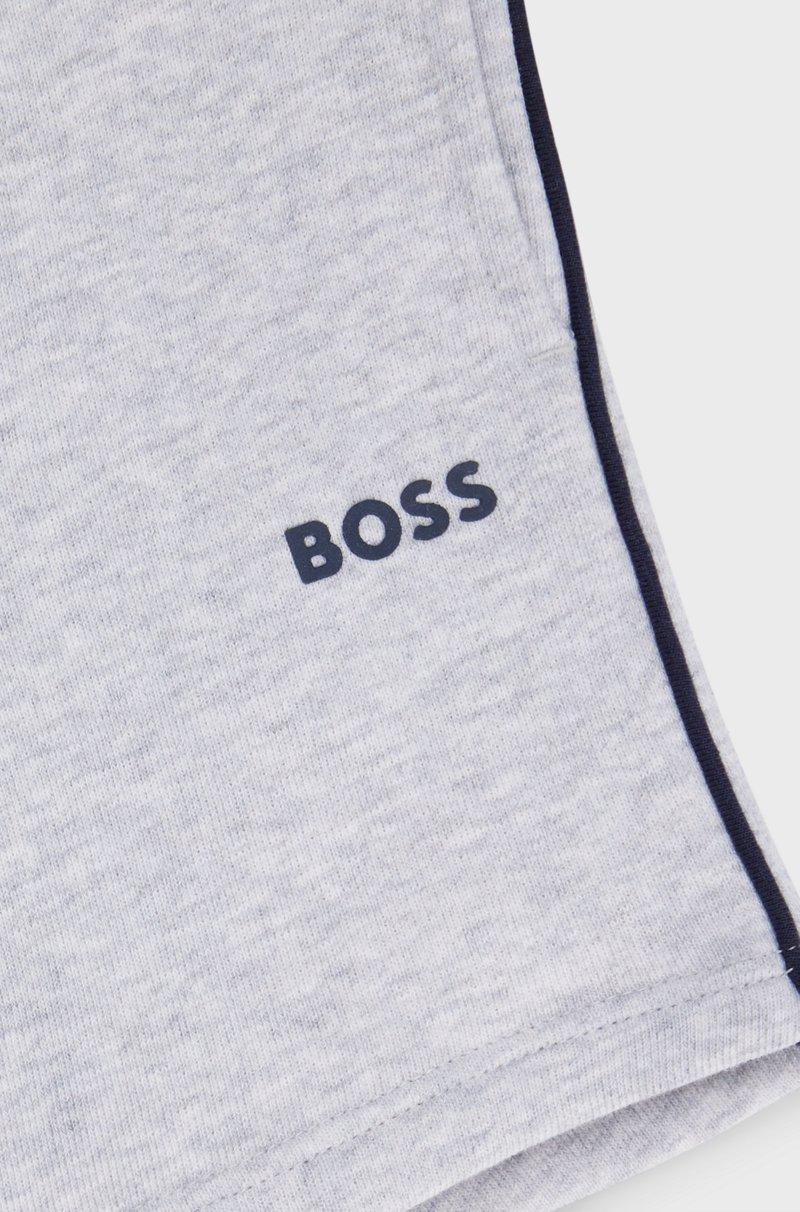 Hugo Boss Shorts Para Niños En Mezcla De Algodón Con Rayas Y Logo