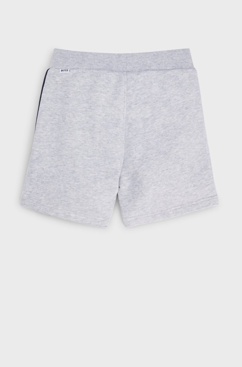 Hugo Boss Shorts Para Niños En Mezcla De Algodón Con Rayas Y Logo